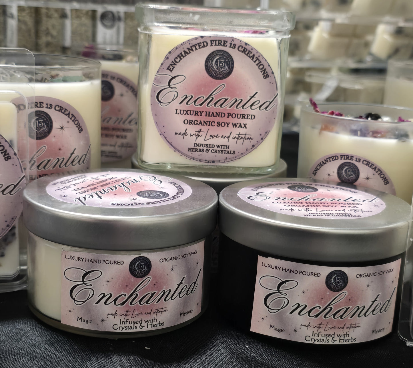 Wickless, Hand Poured, Organic, Soy, Candle~ Enchanted